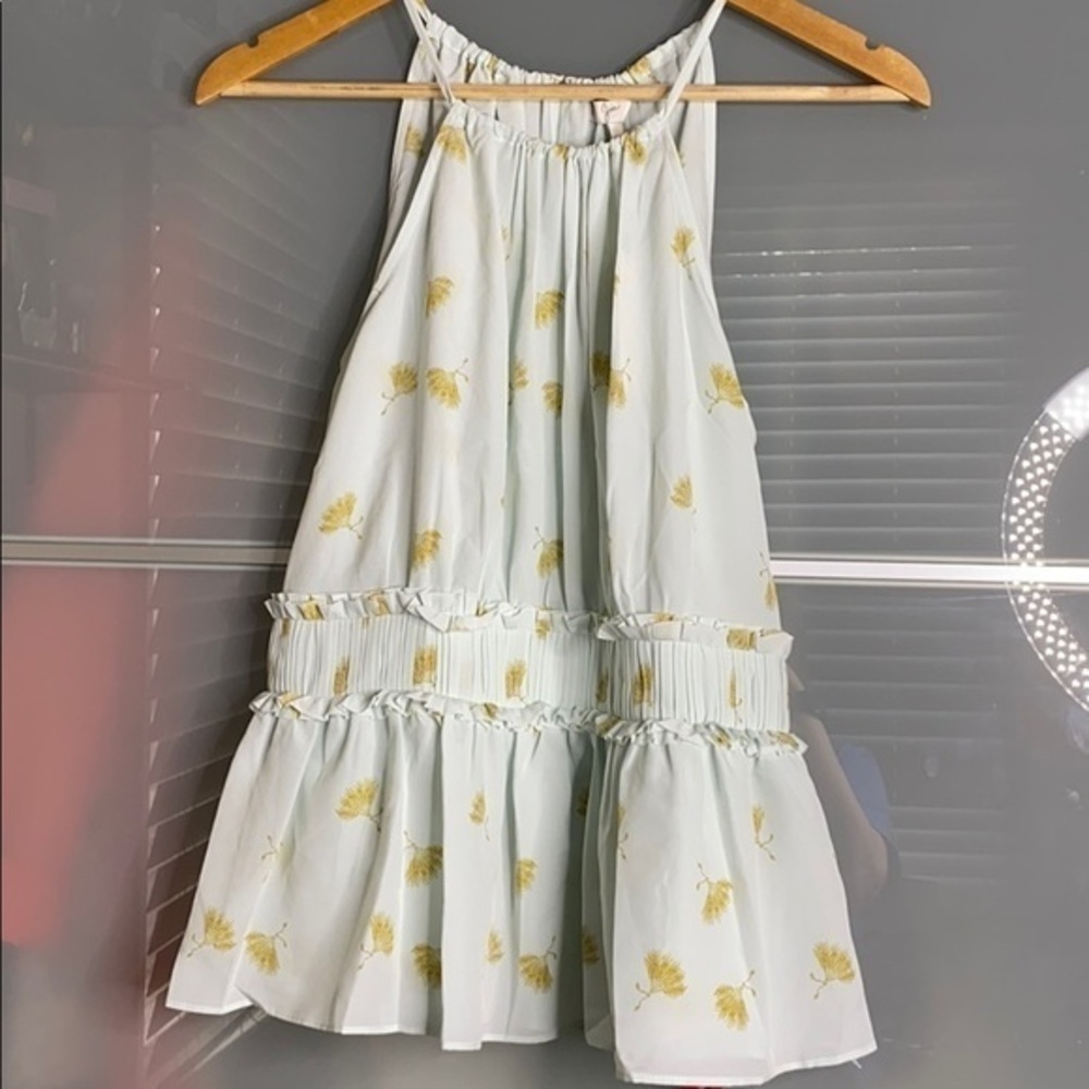 NWT Joie Light Blue Floral Sleeveless Blouse - Large